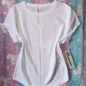 No Boundaries Classic White Ribbed Tee